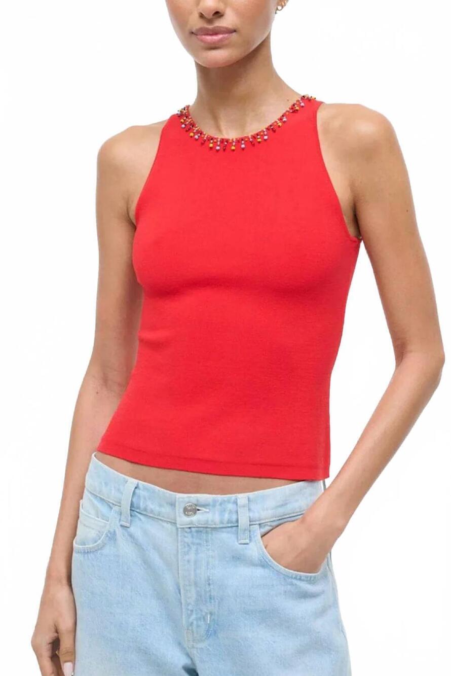 NEW STAUD reina top in red rose